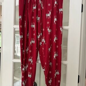 Red Reindeer Print Pajama Pants